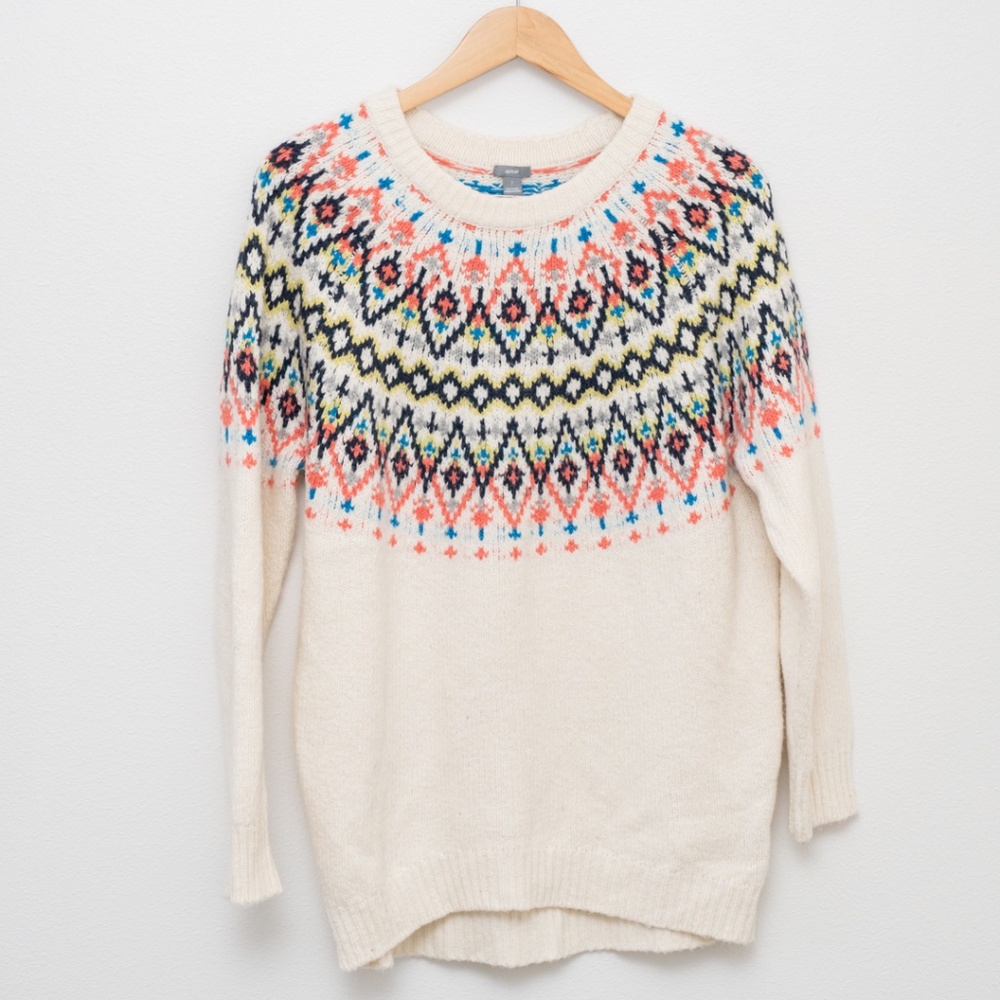 Aerie Fair Isle Oversized Sweater Size Small